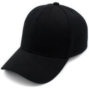 Plain black baseball cap adjustable unisex sun hat for men women outdoor sport